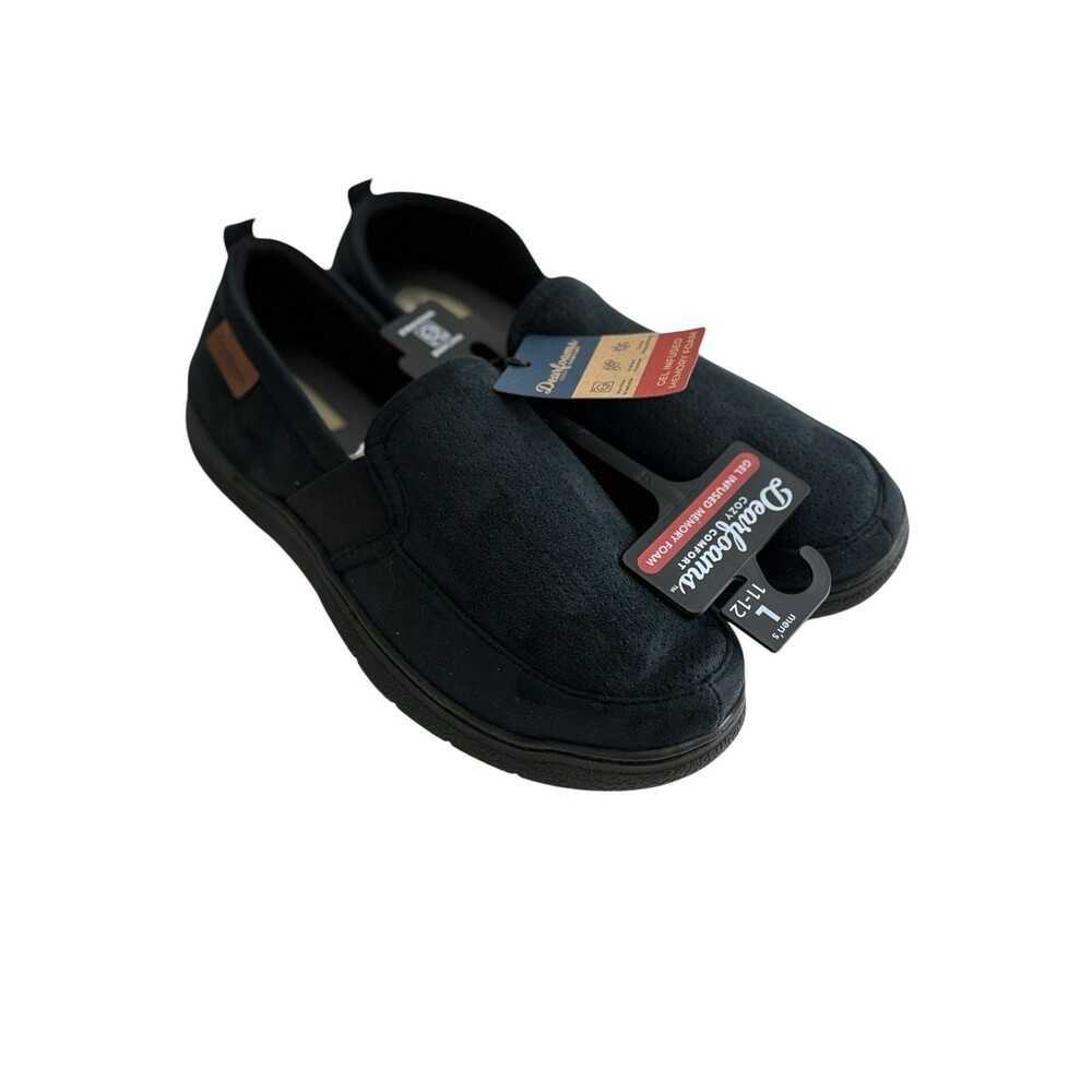 Dearfoams Men's Memory Foam Slippers Large 11-12 Black Slip no Comfort NEW